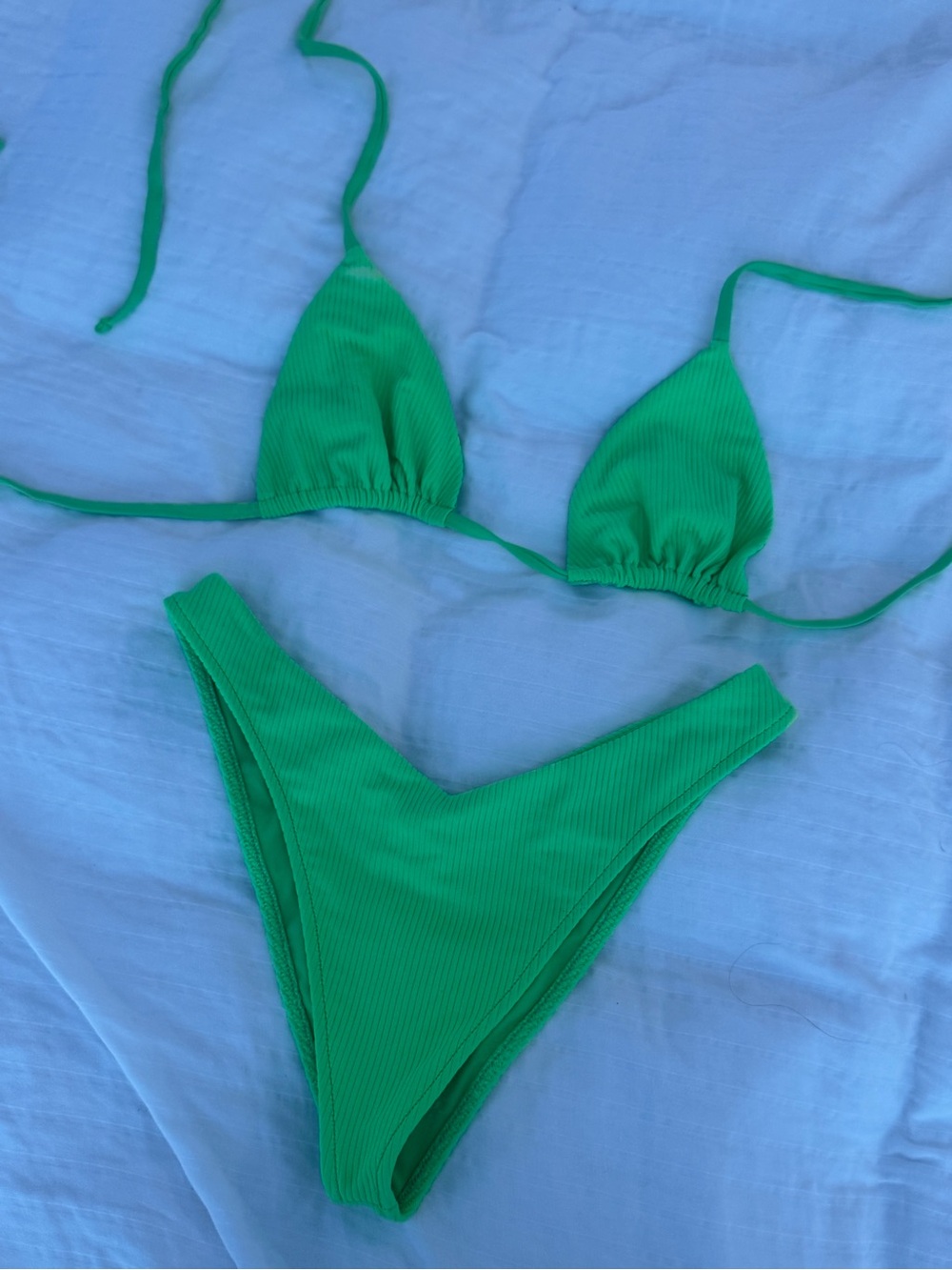 Frankie’s Ribbed Triangle Bikini Set